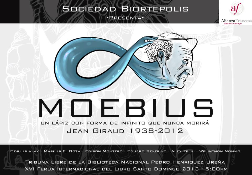 Afiche promocional de Moebius Infinitum -  XVI Feria del Libro Santo Domingo 2013